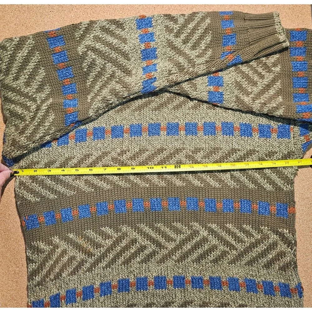 VTG 90s Grandpa Core Knit Sweater‎ Retro Aztec Cotton Men S Cosby Biggie READ